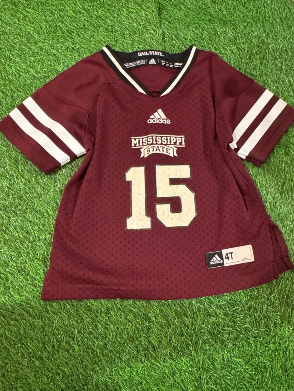 adidas Kids Mississippi State Maroon Football Jersey with White Accents